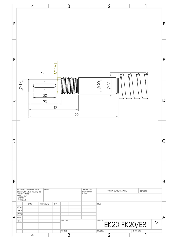 EK20-FK20/E8 End machining