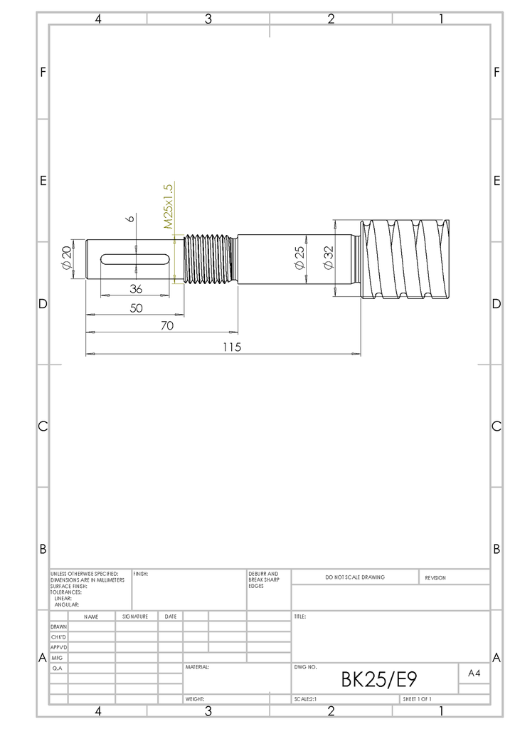 BK25/E9 End machining